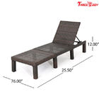 Chiny Krzesła z polietylenu z wiklinowym odkrytym patio bez poduszki 76,60 * 25,50 * 12,00 cali firma