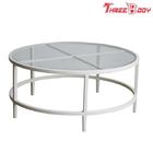 Komercyjne meble ogrodowe zewnętrzne Biały metalowy stolik kawowy / mały stolik nocny