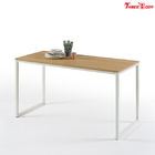 Białe nowoczesne biurko biurowe, prostokątne nowoczesne drewniane biurko Solidna stalowa rama