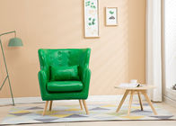Sofa narożna z tkaniny z litego drewna, kanapa z zielonego materiału dla hotelarza