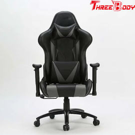 Wysokie oparcie ergonomiczne krzesło do gier, czarne i szare duże i wysokie krzesło do gier