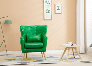 Chiny Sofa narożna z tkaniny z litego drewna, kanapa z zielonego materiału dla hotelarza fabryka