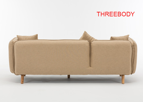 High Resilience Corner Sectional Couch , Khaki Living Room Fabric Sofas