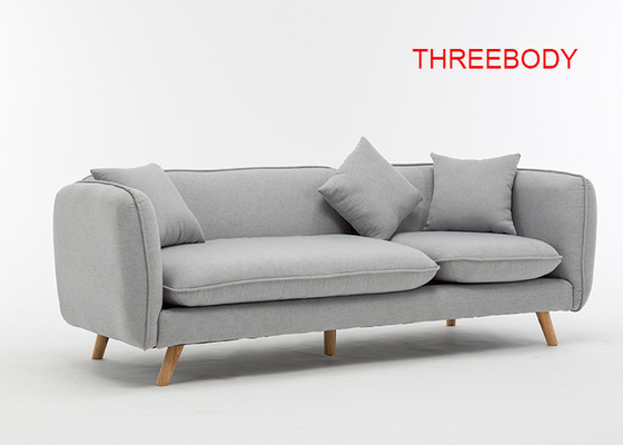 Light Gray Contemporary Bedroom Furniture Living Room Luxury Fabric Sofas