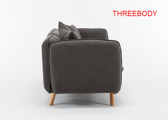 3 Seat Contemporary Bedroom Furniture Recliner Dark Grey Fabric Sofa