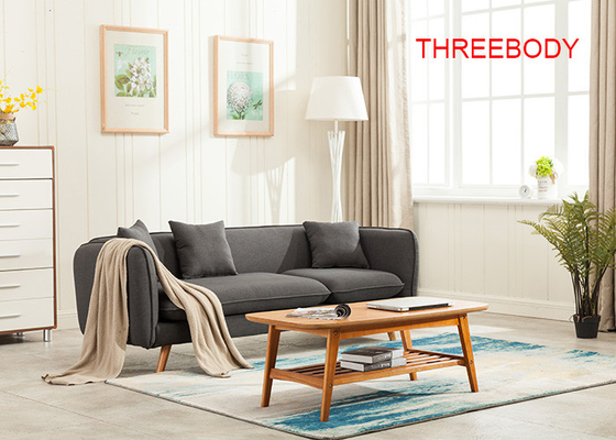 3 Seat Contemporary Bedroom Furniture Recliner Dark Grey Fabric Sofa