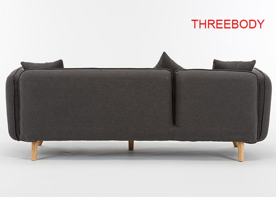 3 Seat Contemporary Bedroom Furniture Recliner Dark Grey Fabric Sofa