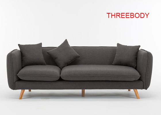 3 Seat Contemporary Bedroom Furniture Recliner Dark Grey Fabric Sofa