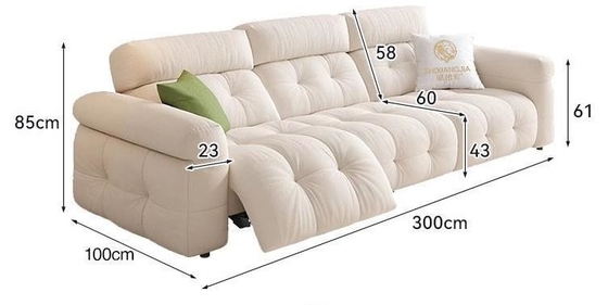 Multi-Functional Cat Scratch Fabric Electric Sofa  380*100*85cm