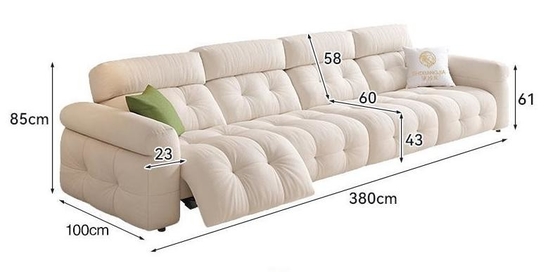 Multi-Functional Cat Scratch Fabric Electric Sofa  380*100*85cm
