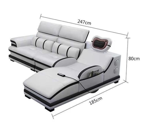 En's Fun Modern Simple Multi-Functional Leather Massage Sofa Combination For Living Room 354*101*83CM