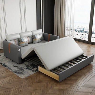 Jieshun Furniture Dual-Purpose Living Room Multi-Functional Foldable Fabric Sofa Bed
