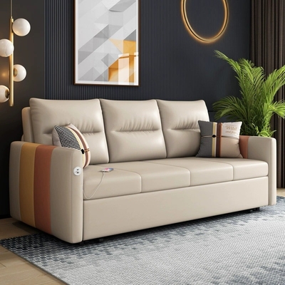 Jieshun Furniture Double Retractable Folding Dual-Purpose Multi-Functional Living Room Sofa Bed