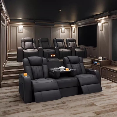 Louis Denny High-End Electric Multi-Functional Home Theater Luxury Villa Living Room Leather Sofa
