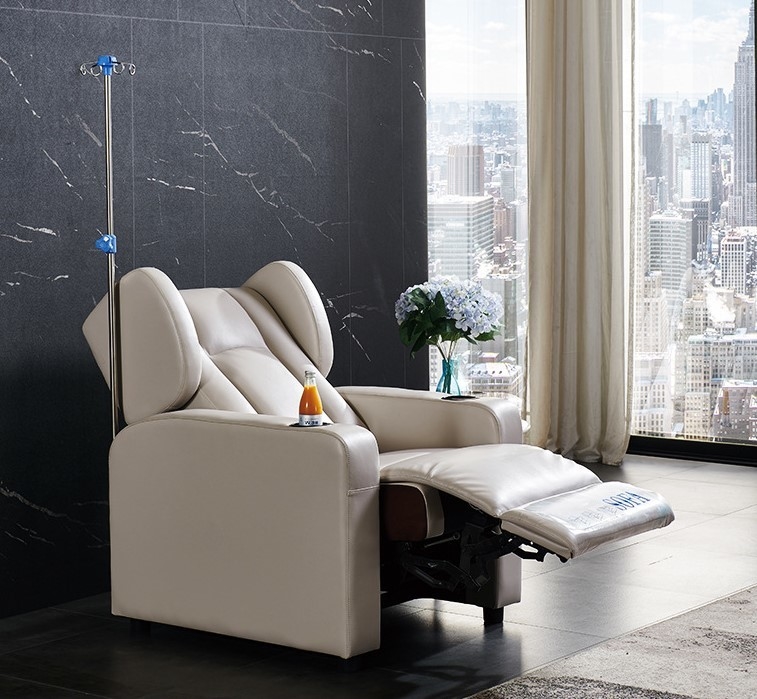 Mingzhe Hospital Waiting Row Chair With Armrests, Fully Reclining Single Leather Sofa Chair 110°-160° Adjust Feature